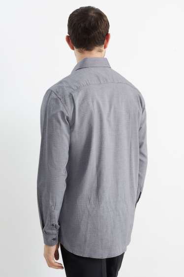Home - Camisa formal - regular fit - cutaway - fàcil de planxar - gris