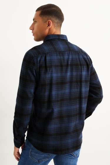 Herren - Hemd - Regular Fit - Button-down - kariert - dunkelblau