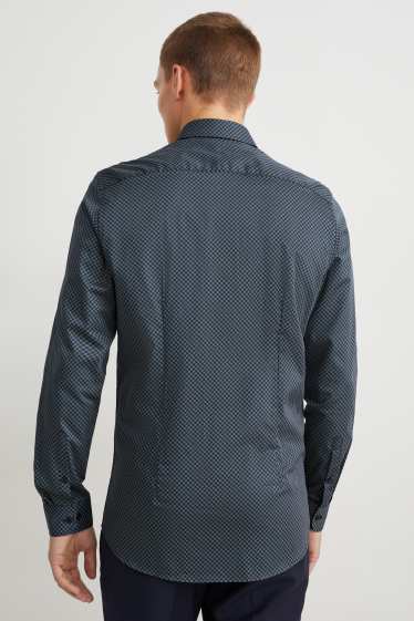 Men - Business shirt - slim fit - Kent collar - easy-iron - blue / beige