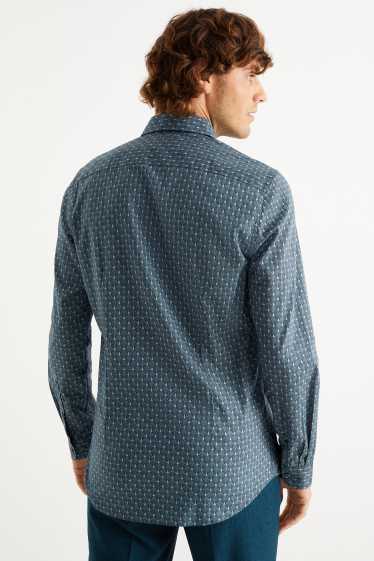 Men - Business shirt - slim fit - kent collar - petrol