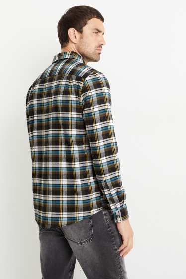 Home - Camisa de franel·la - regular fit - Kent - de quadres - verd