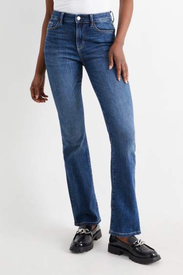 Women - Bootcut jeans - mid-rise waist - LYCRA® - blue denim