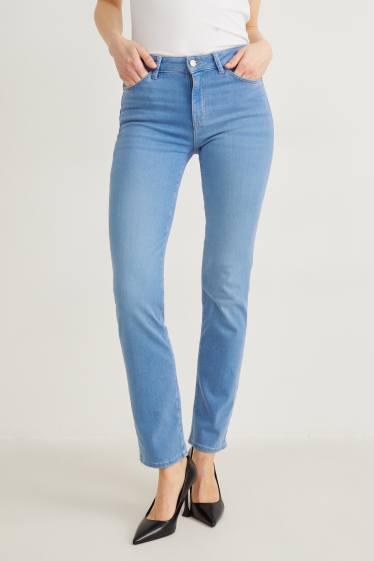 Dona - Straight jeans - mid waist - texà blau clar
