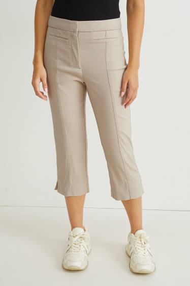 Dames - Pantalon - high waist - cigarette fit - beige
