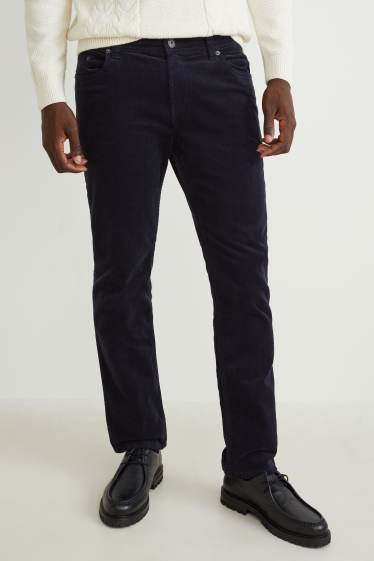 Herren - Cordhose - Regular Fit - LYCRA® - dunkelblau