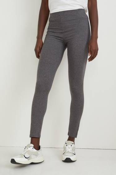 Dames - Set van 2 - legging - LYCRA® - donkergrijs