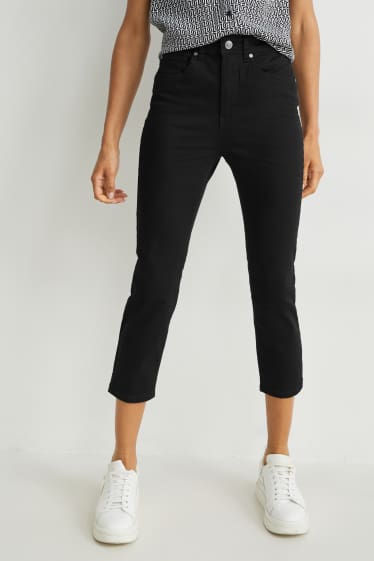 Donna - Pantaloni di stoffa - vita media - skinny fit - nero