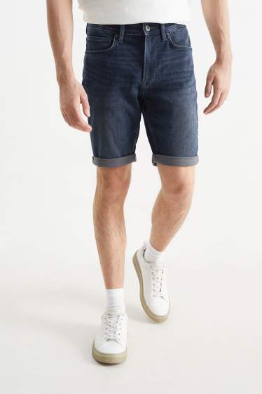 Pánské - Džínové šortky - jog denim - LYCRA® - džíny - tmavomodré