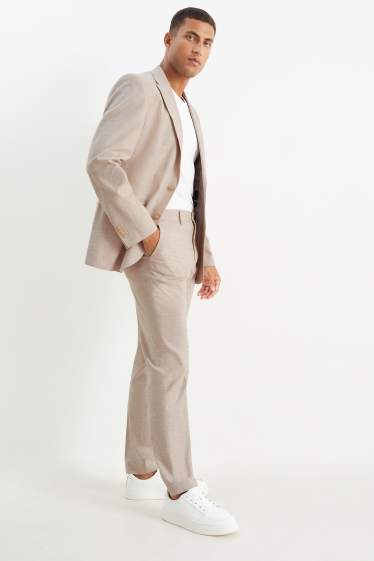 Men - Mix-and-match trousers - regular fit - Flex - LYCRA® - light beige