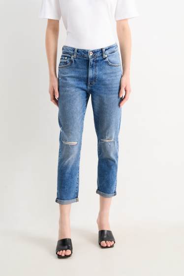 Femmes - Boyfriend jean - mid waist - jean bleu