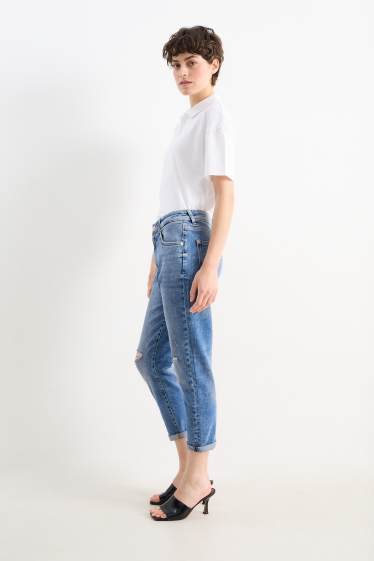 Femmes - Boyfriend jean - mid waist - jean bleu