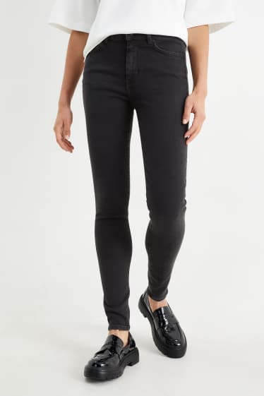Dámské - Premium Denim by C&A - skinny jeans - mid waist - černá