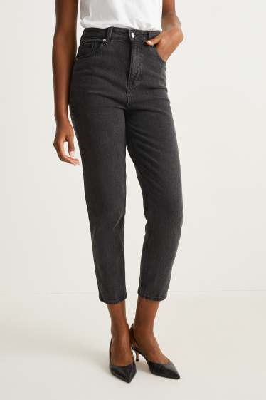 Damen - Mom Jeans - High Waist - LYCRA® - jeansgrau