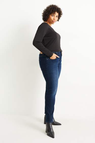 Damen - Straight Jeans - Mid Waist - LYCRA® - jeansblau