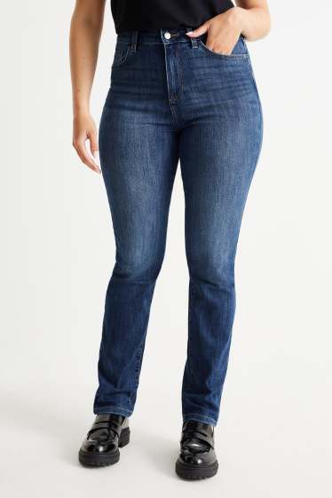Femmes - Slim jean - high waist - jean bleu