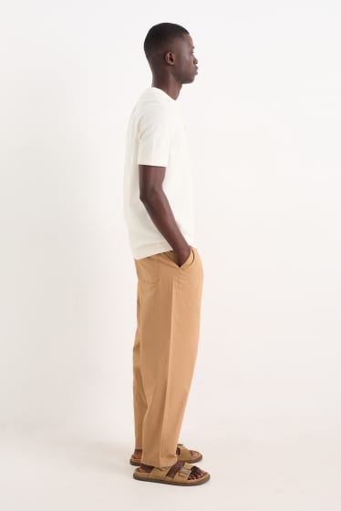 Pánské - Kalhoty chino - tapered fit - béžová