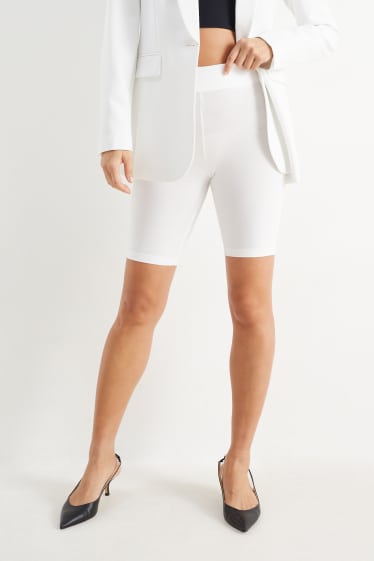 Femmes - Lot de 2 - short cycliste basique - blanc / noir