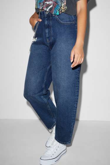 Femmes - Jean ballon - high waist - jean bleu clair