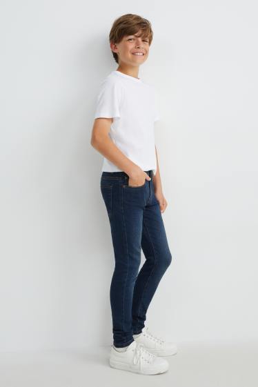 Kinderen: jongens - Skinny jeans - jog denim - jeansdonkerblauw