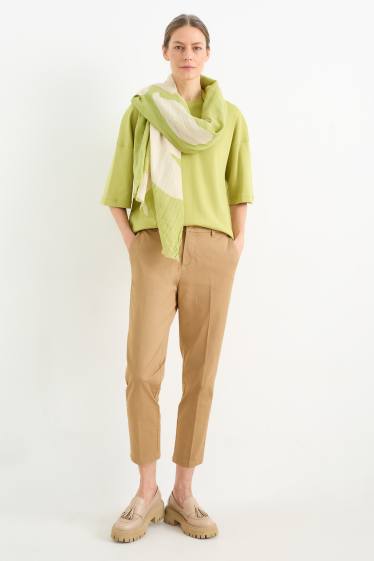 Damen - Chino - Mid Waist - Tapered Fit - hellbraun