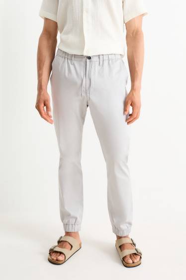 Heren - Joggingbroek - tapered fit - grijs