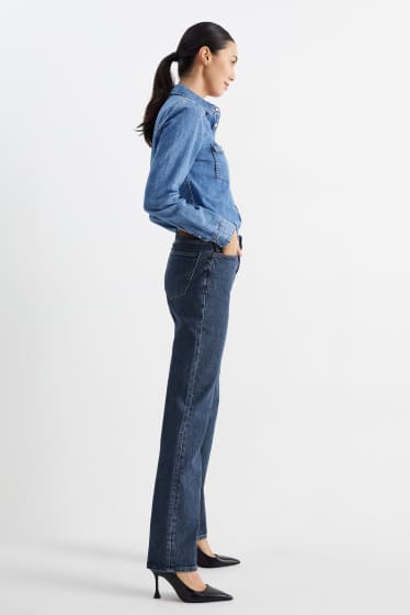 Women - Straight jeans - high waist - LYCRA® - blue denim