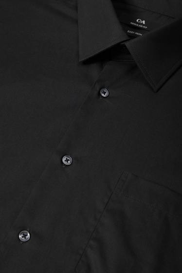 Hommes - Chemise de bureau - regular fit - manches ultra-longues - facile à repasser - noir