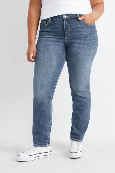 Femmes - Jean coupe droite - mid-waist - LYCRA® - jean bleu