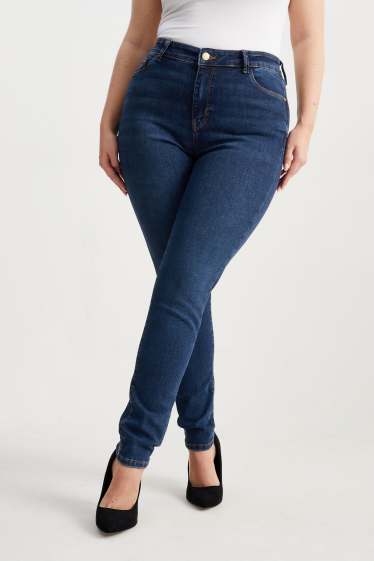 Damen - Skinny Jeans - Mid Waist - Shaping-Jeans - LYCRA® - jeansblau