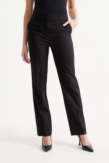 Damen - Business-Hose - Straight Fit - schwarz