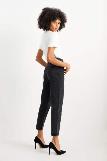 Donna - Mom jeans - vita alta - LYCRA® - jeans grigio scuro