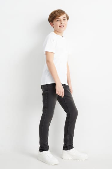 Kinderen: jongens - Skinny jeans - jog denim - jeansdonkergrijs