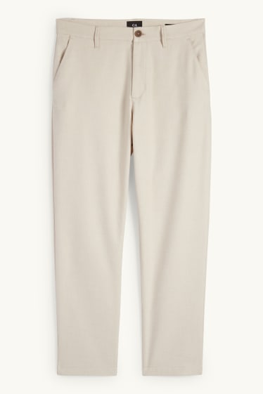 Heren - Chino - tapered fit - licht beige