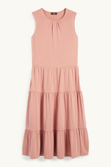 Damen - A-Linien Kleid - dunkelrosa
