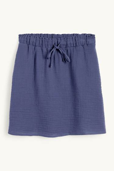 Dames - Rok van mousseline - donkerblauw