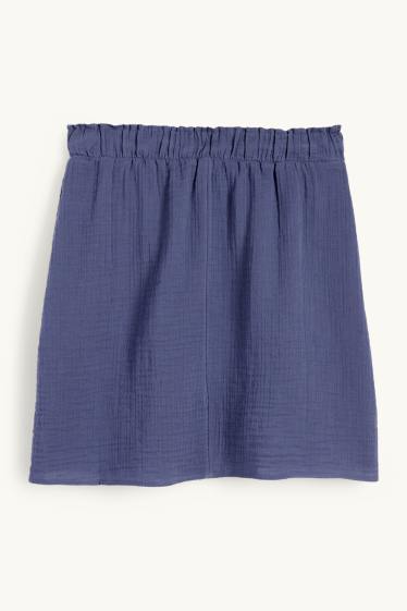 Dames - Rok van mousseline - donkerblauw