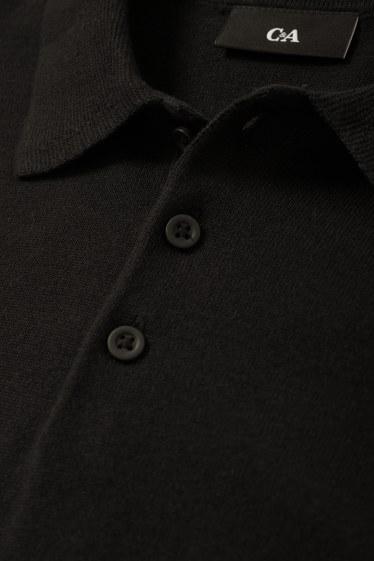 Uomo - Maglione in maglia fine - nero