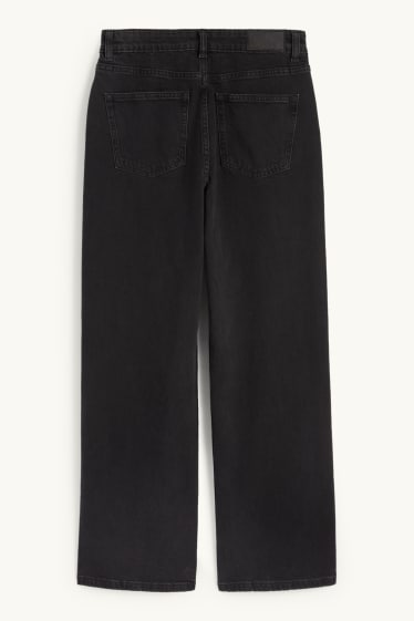 Dames - Baggy jeans - mid waist - jeansdonkergrijs