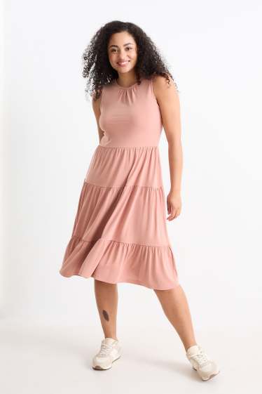 Damen - A-Linien Kleid - dunkelrosa