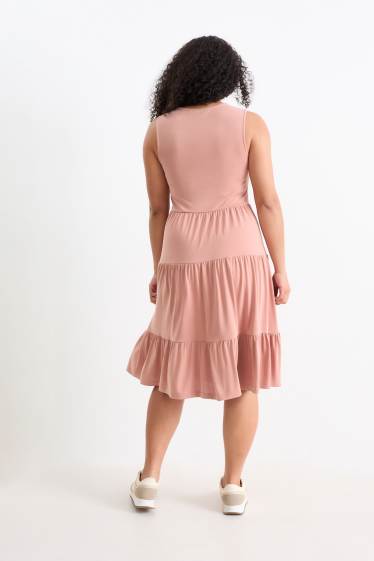Damen - A-Linien Kleid - dunkelrosa