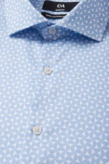 Bărbați - Cămașă office - slim fit - guler italian - ușor de călcat - cu model - albastru deschis