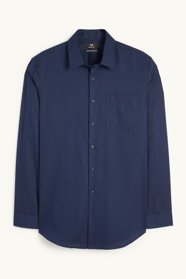 Home - Camisa formal - regular fit - Kent - fàcil de planxar - blau fosc