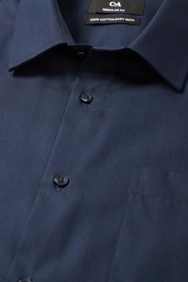 Home - Camisa formal - regular fit - Kent - fàcil de planxar - blau fosc