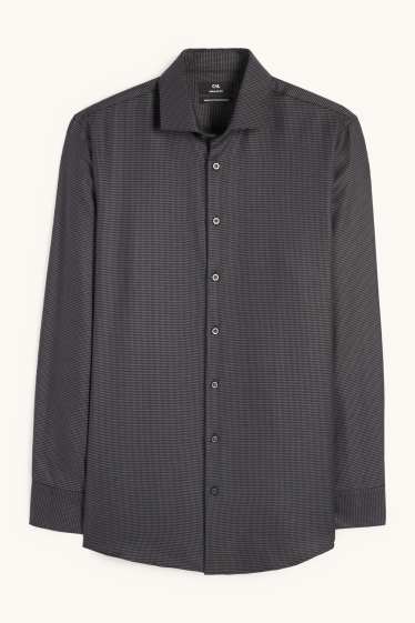 Herren - Businesshemd - Regular Fit - Cutaway - bügelfrei  - dunkelgrau