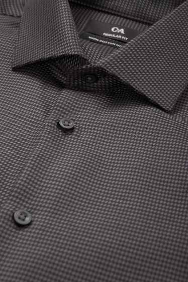 Herren - Businesshemd - Regular Fit - Cutaway - bügelfrei  - dunkelgrau