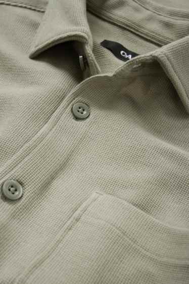 Herren - Hemd - Relaxed Fit - Kent - strukturiert - grün