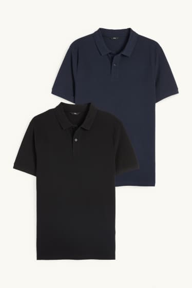Hommes - Lot de 2 - polos - noir