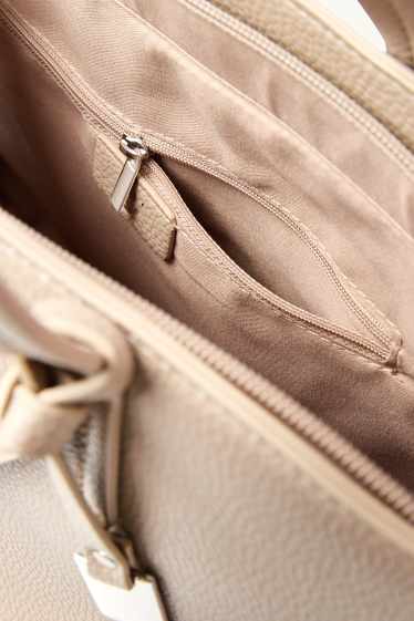 Damen - Shopper - Lederimitat - hellbeige