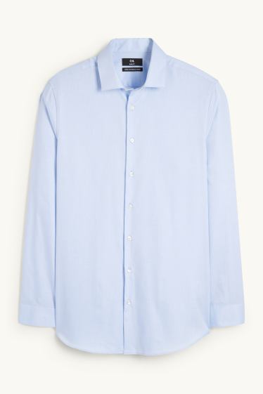 Men - Business shirt - slim fit - cutaway collar - easy-iron - light blue