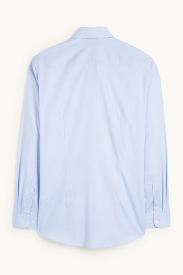 Men - Business shirt - slim fit - cutaway collar - easy-iron - light blue